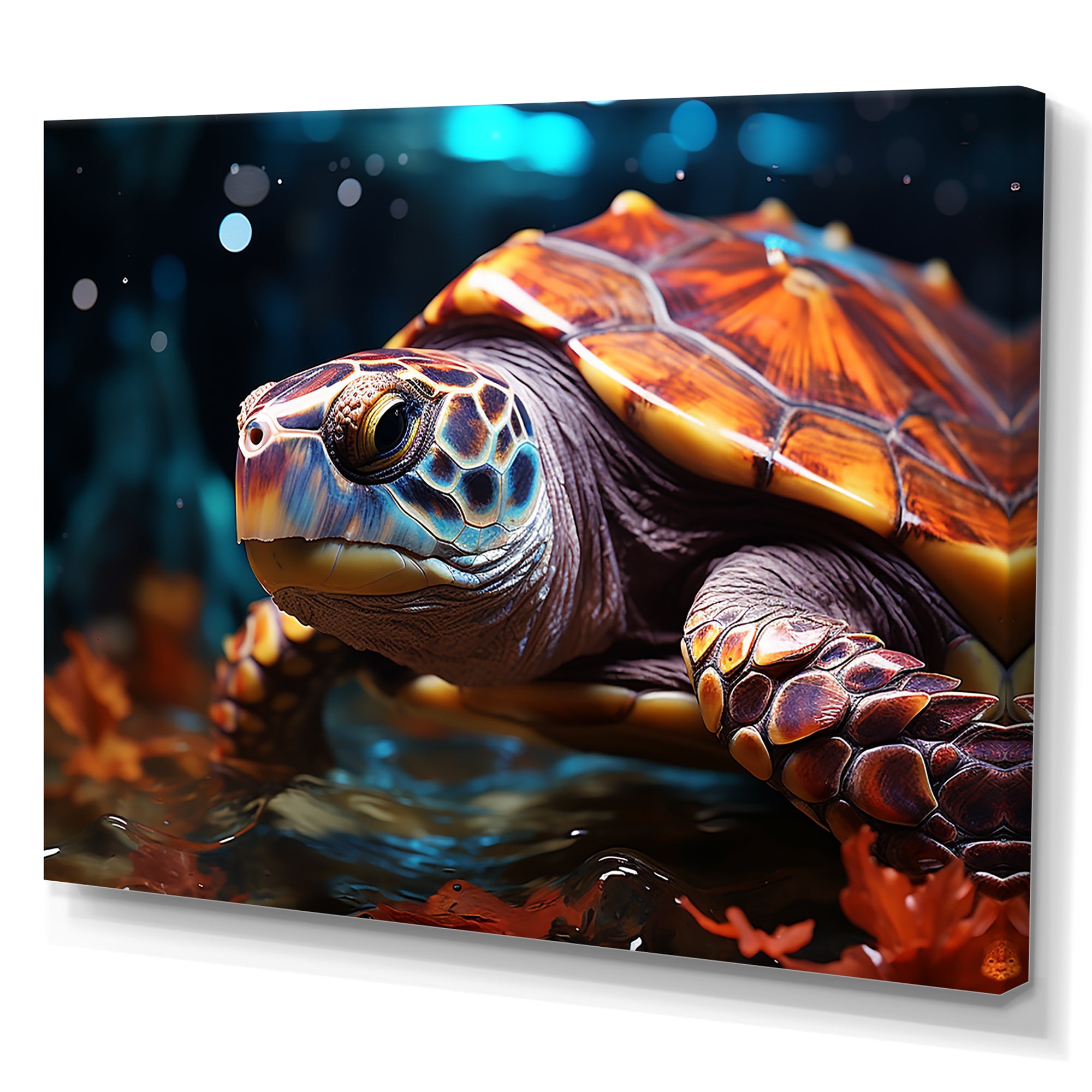 Abstract Aquatic Journey - Turtle Home Decor Art