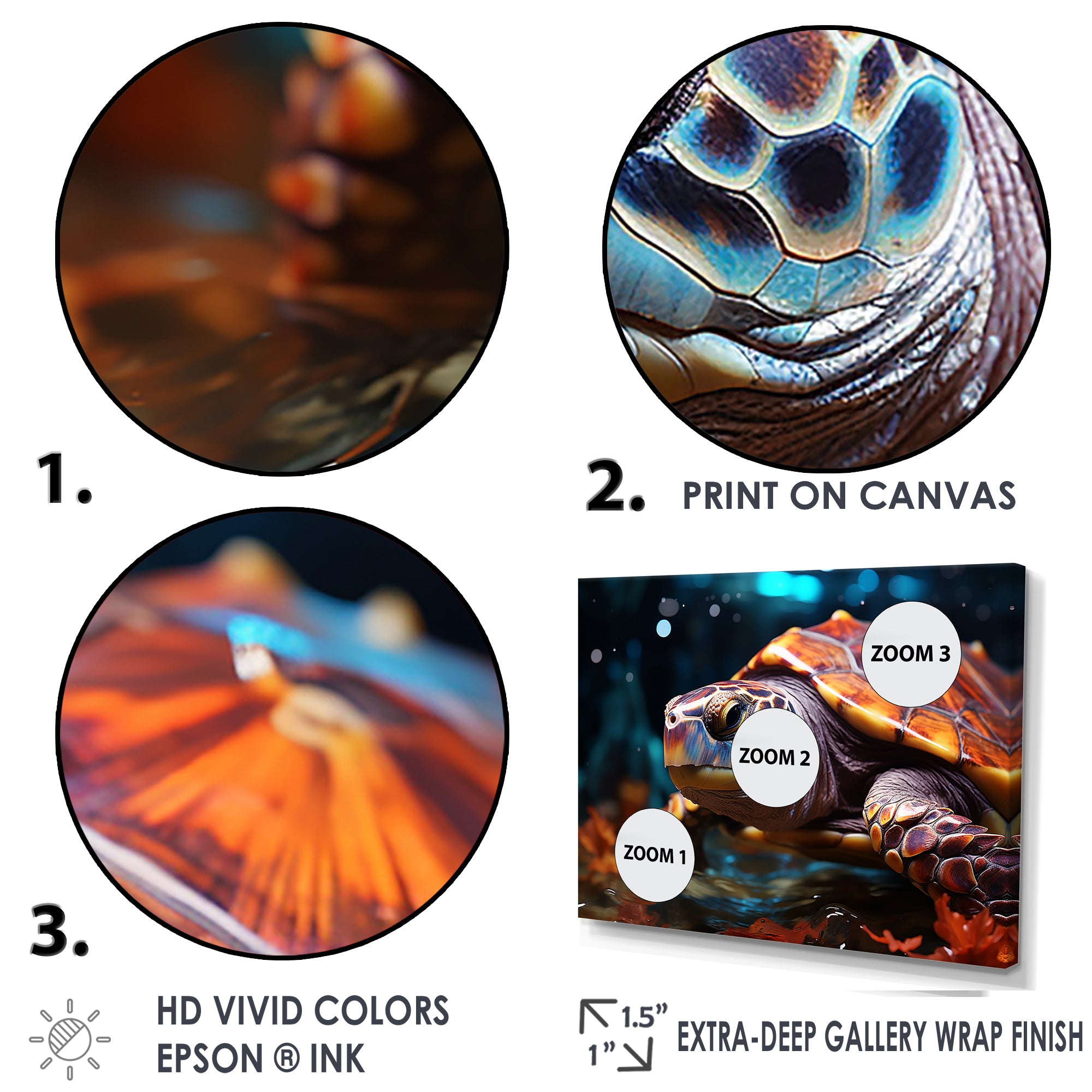 Abstract Aquatic Journey - Turtle Home Decor Art