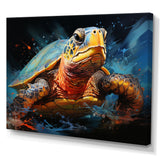Abstract Representation Of A Turtles Aquatic Jour - Turtle Canvas Wall Art