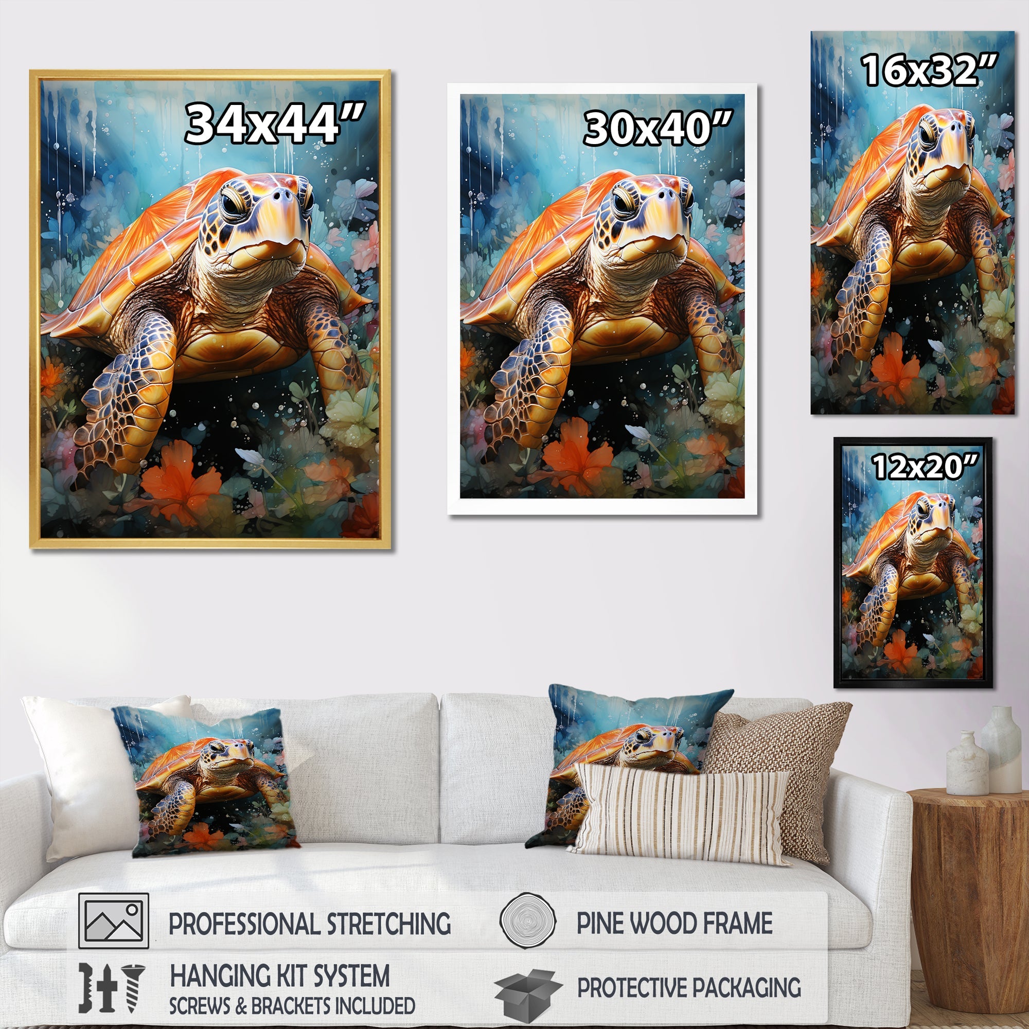 Abstract Representation Of A Turtles Harmony - Turtle Wall Decor