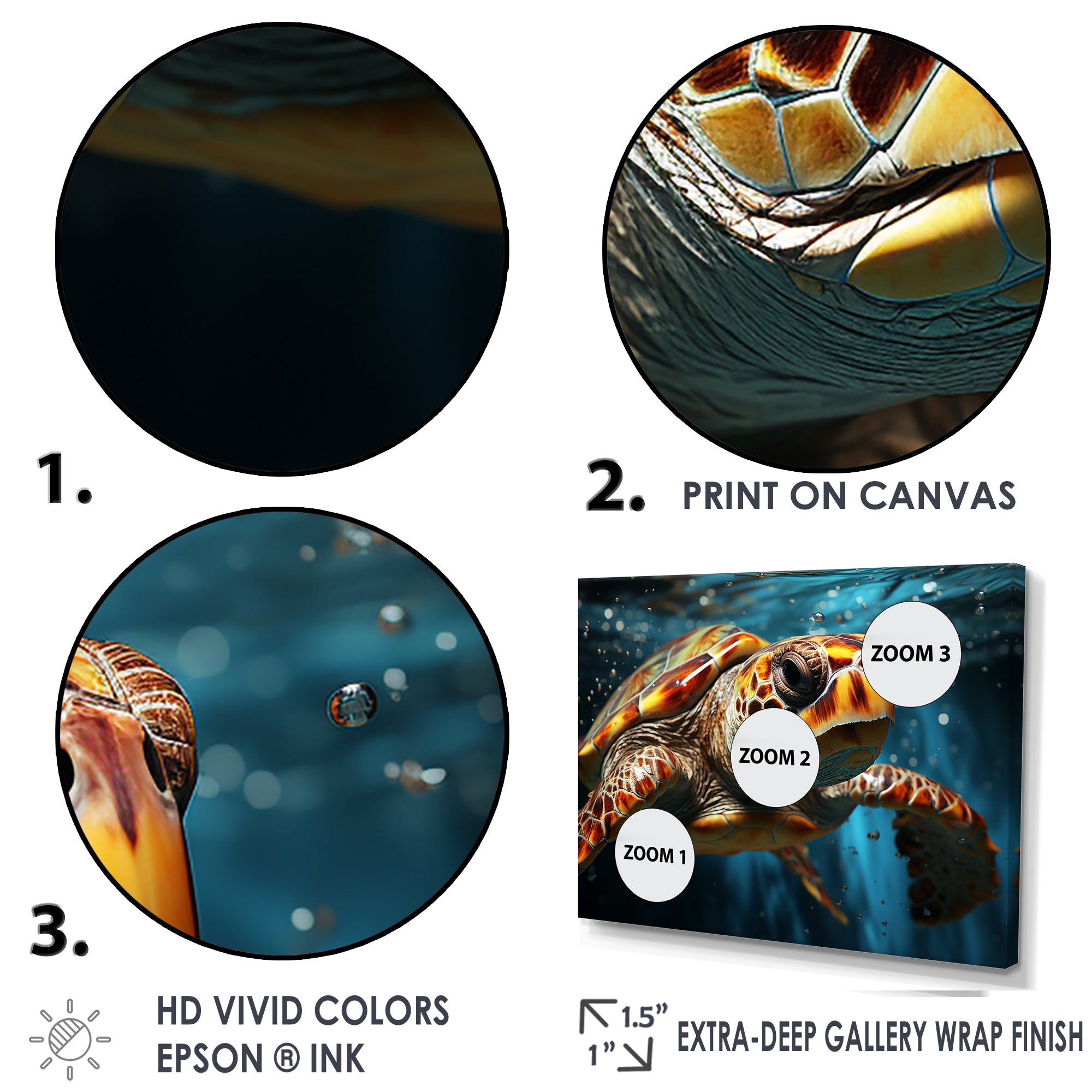 Abstract Representation Of A Turtles Swim - Blue Turtle Wall Art