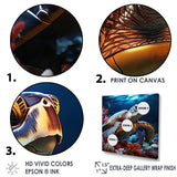 Abstract Serenity - Turtle Framed Canvas Art