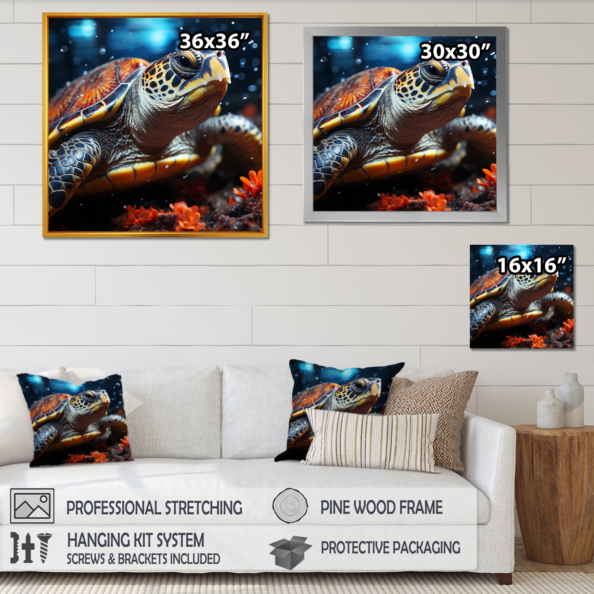 Abstract Swim - Turtle Home Decor Art