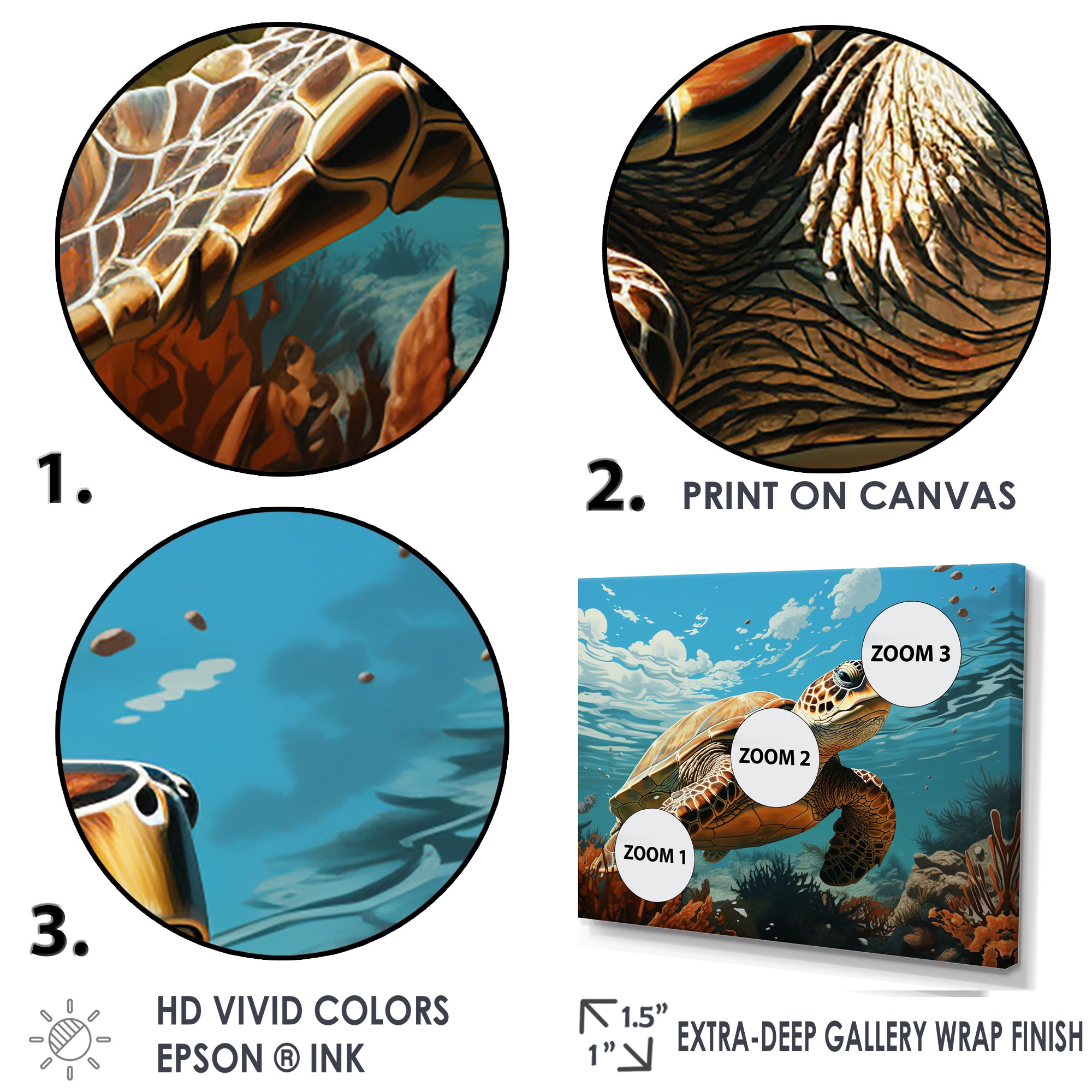 Classic Art Depiction Of A Turtles Coastal Life - Turtle Wall Decor