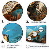 Classic Art Depiction Of A Turtles Coastal Life - Turtle Wall Decor