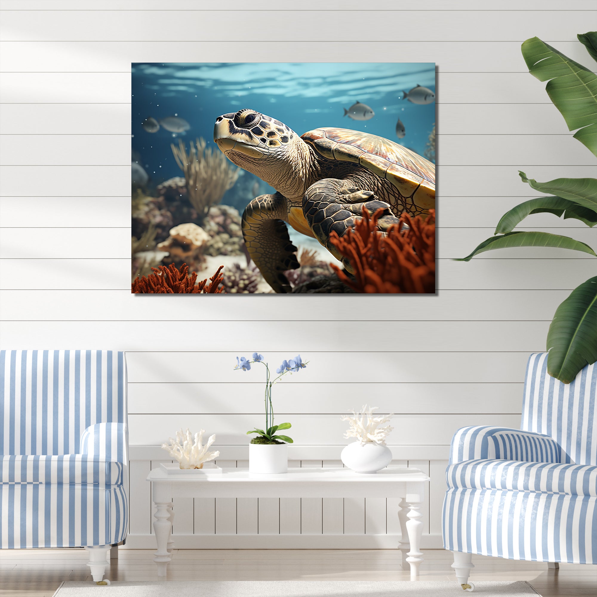 Classic Coastal Life - Turtle Wall Art Prints