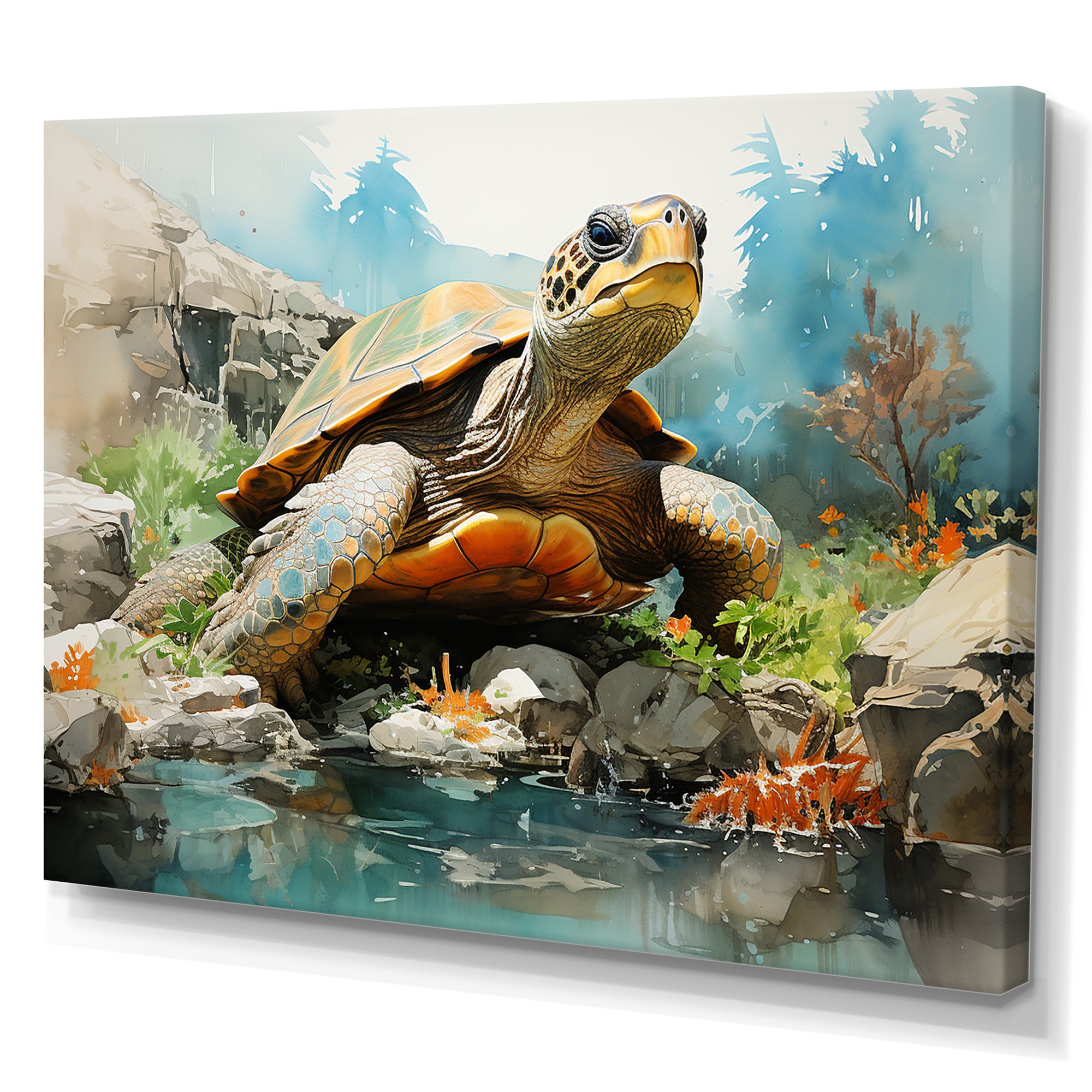 Contemporary Marine Life - Beige Turtle Wall Art