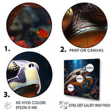 Cosmic Art Style Featuring A Turtle On A Cosmic - Turtle Large Canvas Wall Art