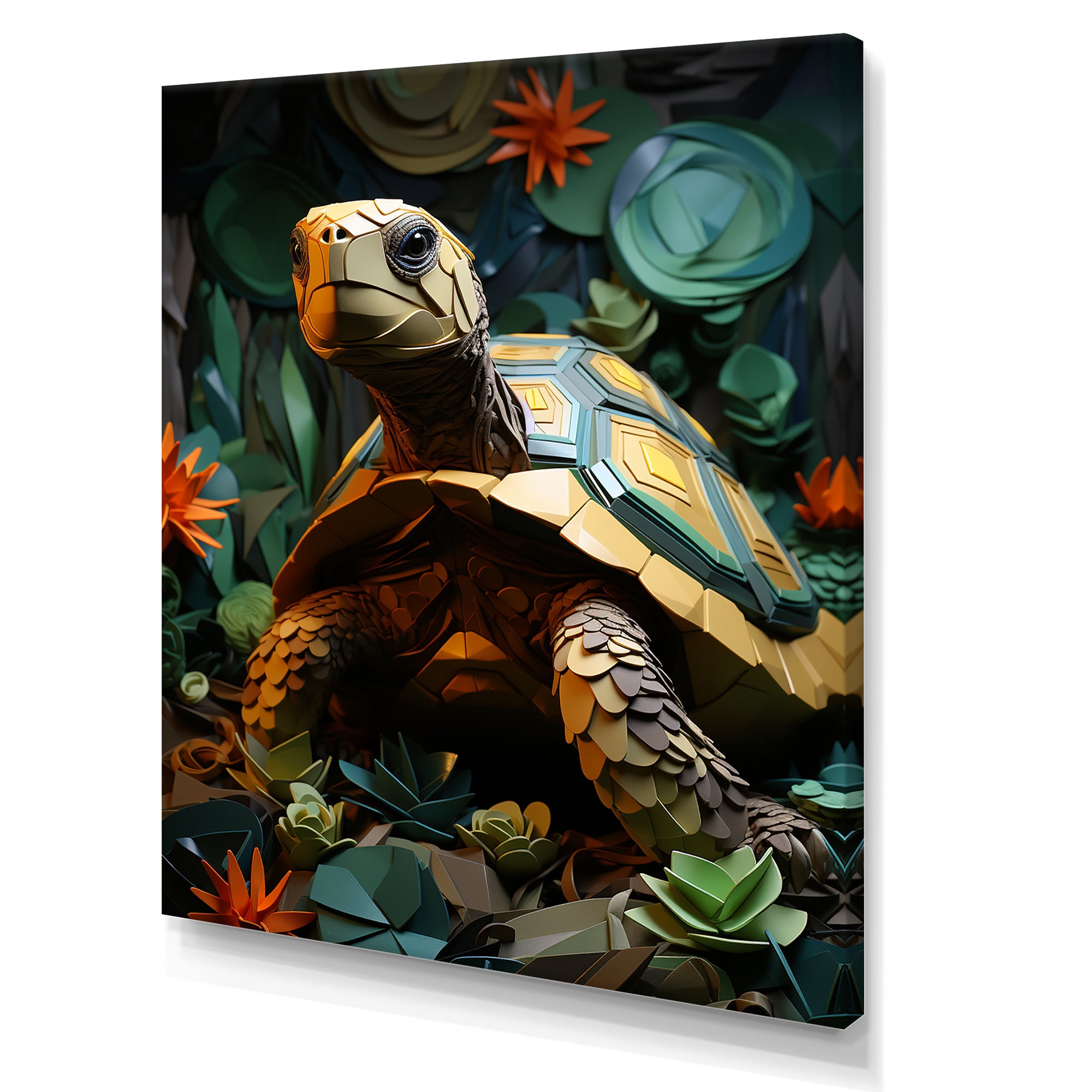 Cubist Reptile - Turtle Canvas Wall Art
