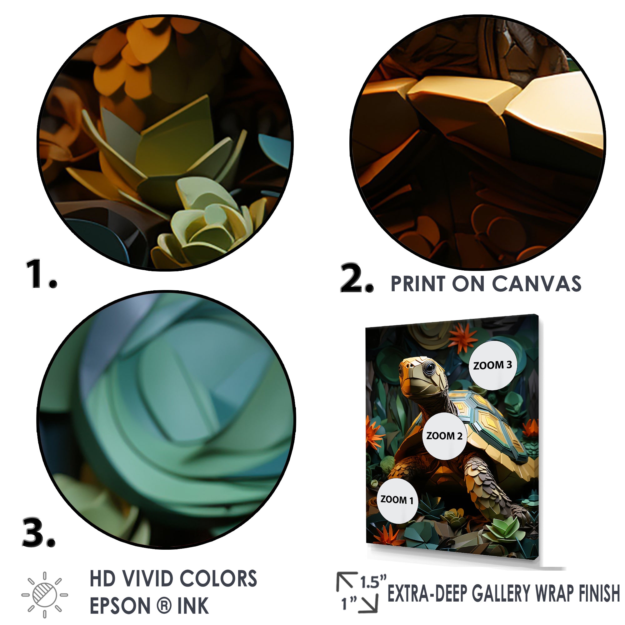 Cubist Reptile - Turtle Canvas Wall Art