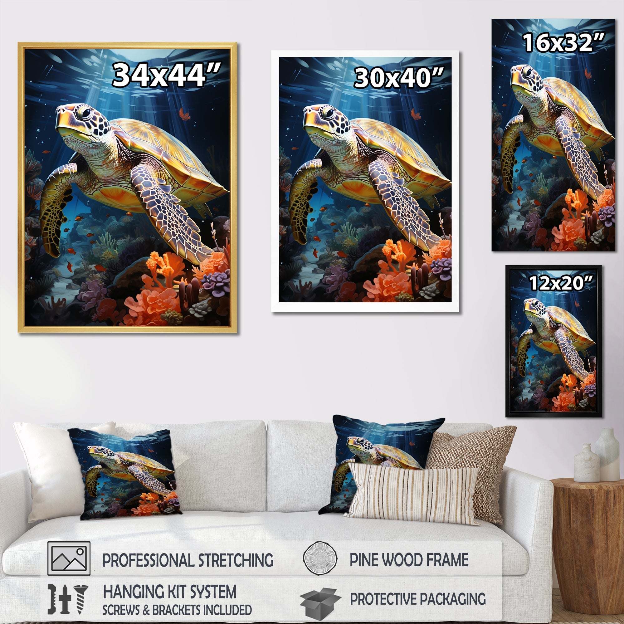 Dreamy Marine Encounter - Turtle Wall Decor