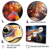 Serene Turtle Underwaters - Blue Turtle Wall Art