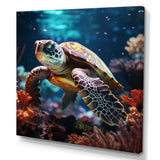 Tranquility Of A Turtle In A Dream - Turtle Framed Canvas Art