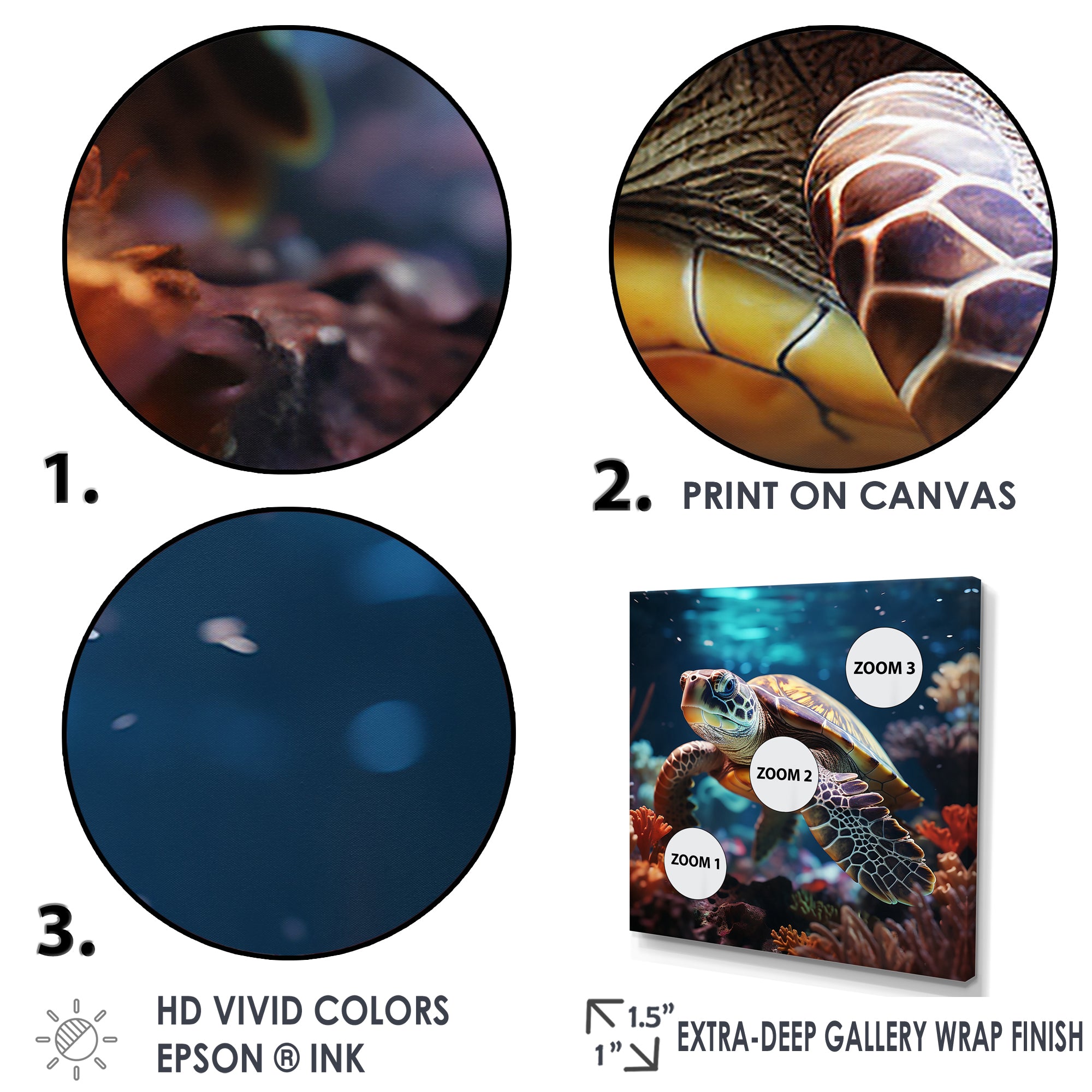 Tranquility Of A Turtle In A Dream - Turtle Framed Canvas Art