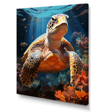Fantasy Reef - Turtle Large Canvas Wall Art