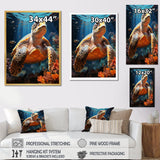 Fantasy Reef - Turtle Large Canvas Wall Art