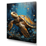 Underwater Golden Shell - Turtle Home Decor Art