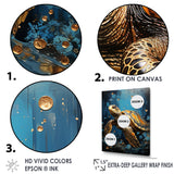 Underwater Golden Shell - Turtle Home Decor Art