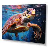 Pastel Sea Turtle - Turtle Large Canvas Wall Art