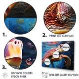 Pastel Sea Turtle - Turtle Large Canvas Wall Art