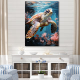 Playful Sea Turtle - Turtle Home Decor Art