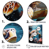 Playful Sea Turtle - Turtle Home Decor Art