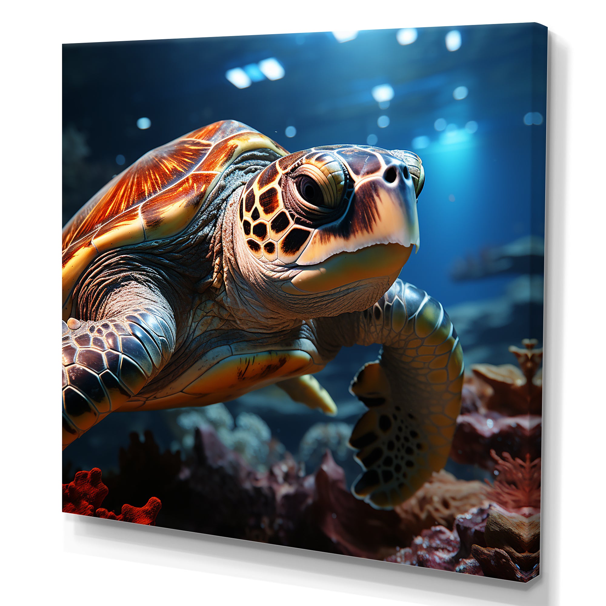 Realistic Portrayal Of A Turtle - Turtle Canvas Wall Art