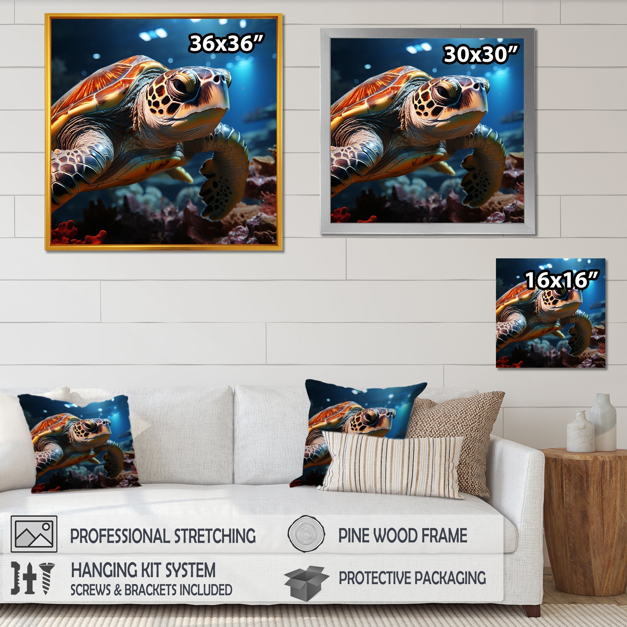 Realistic Portrayal Of A Turtle - Turtle Canvas Wall Art