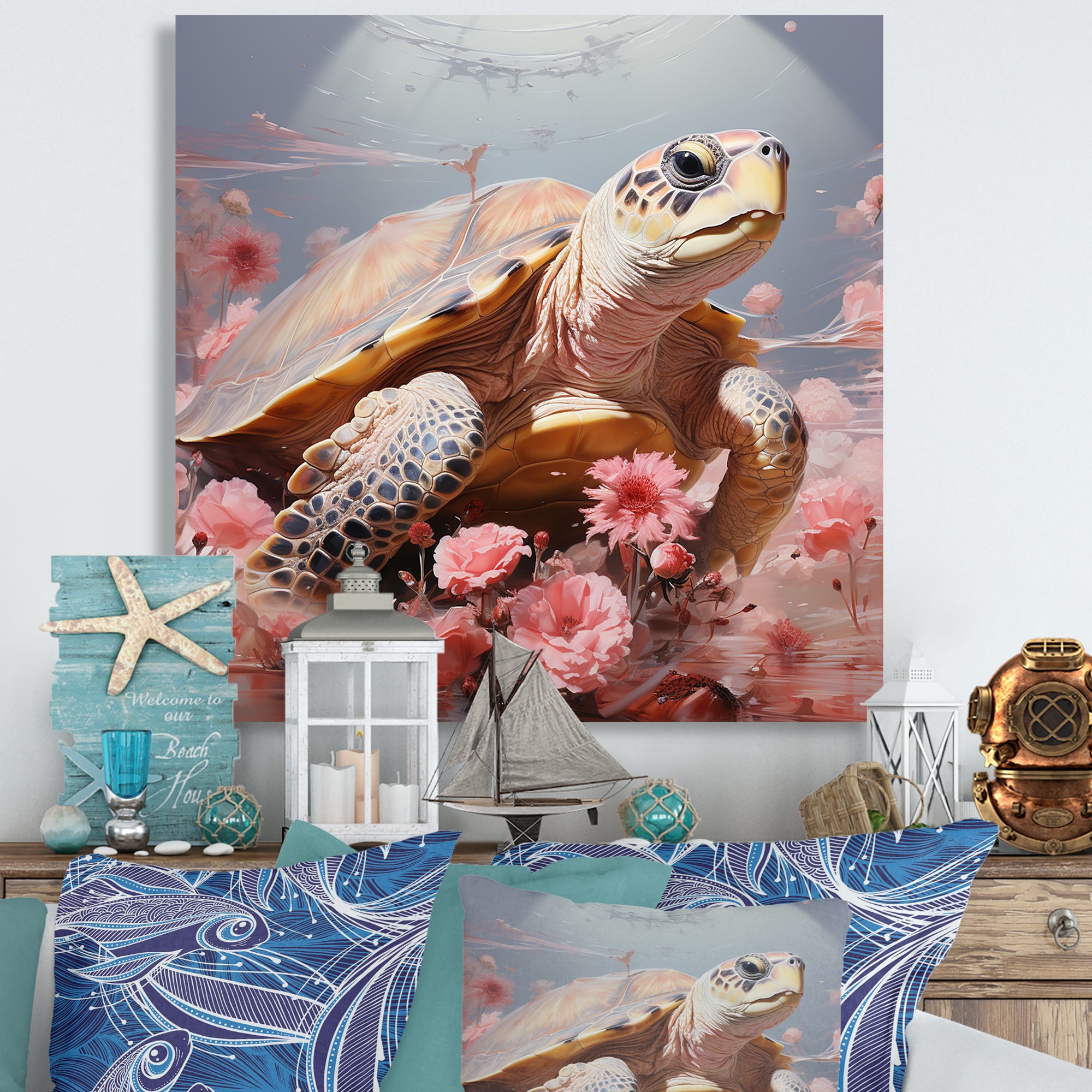 Romanticism Turtle - Turtle Wall Art Prints