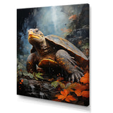 Surrealism Turtle In The Jungle - Turtle Framed Canvas Art