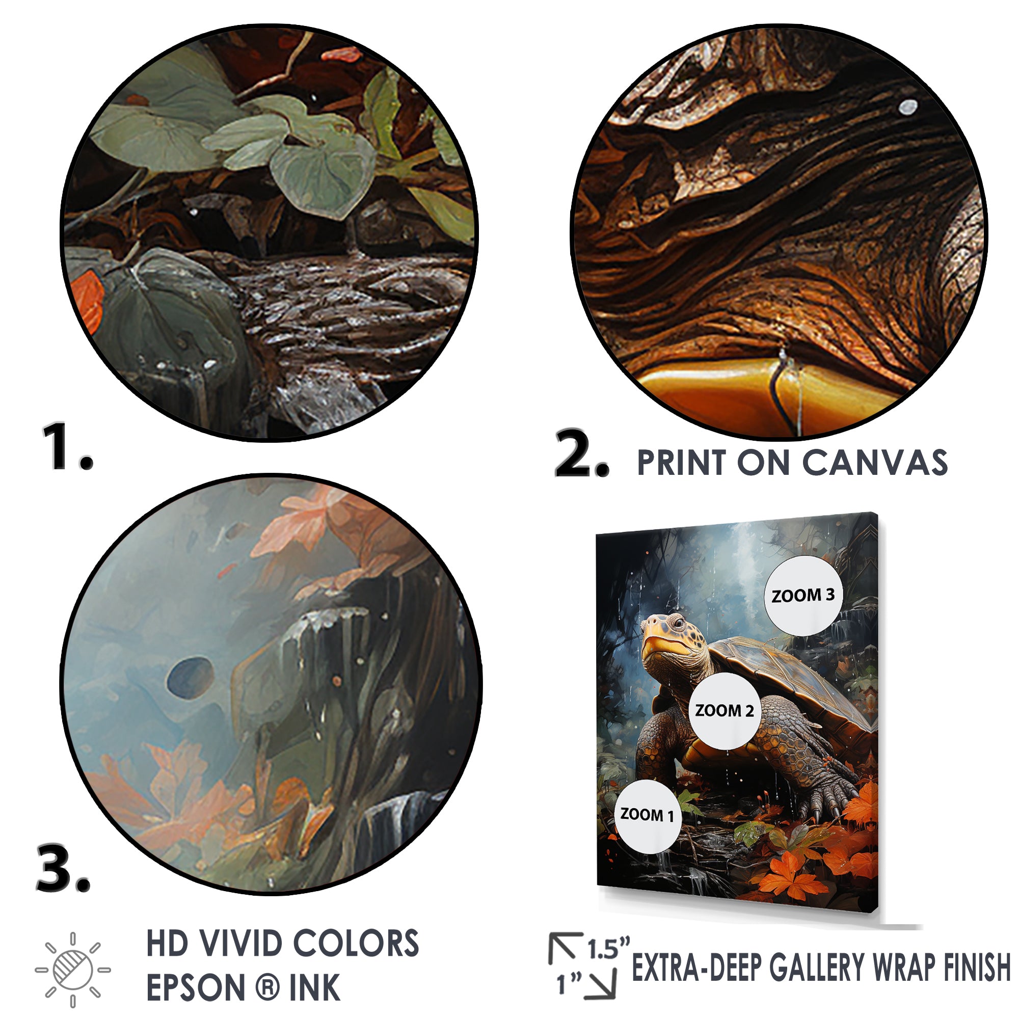 Surrealism Turtle In The Jungle - Turtle Framed Canvas Art