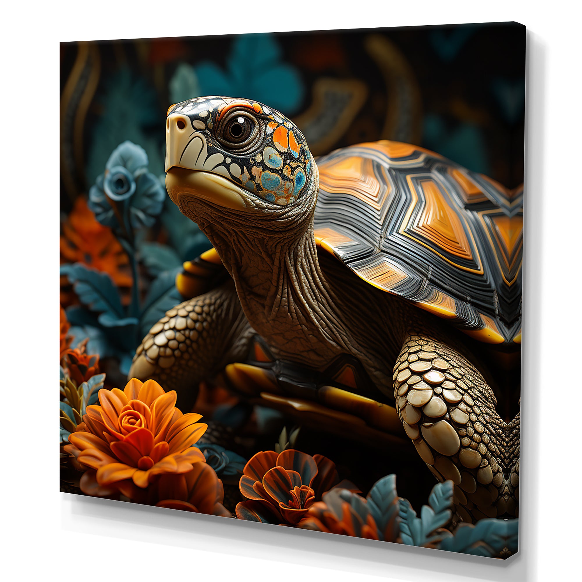 Symbolic Wisdom - Turtle Large Canvas Wall Art