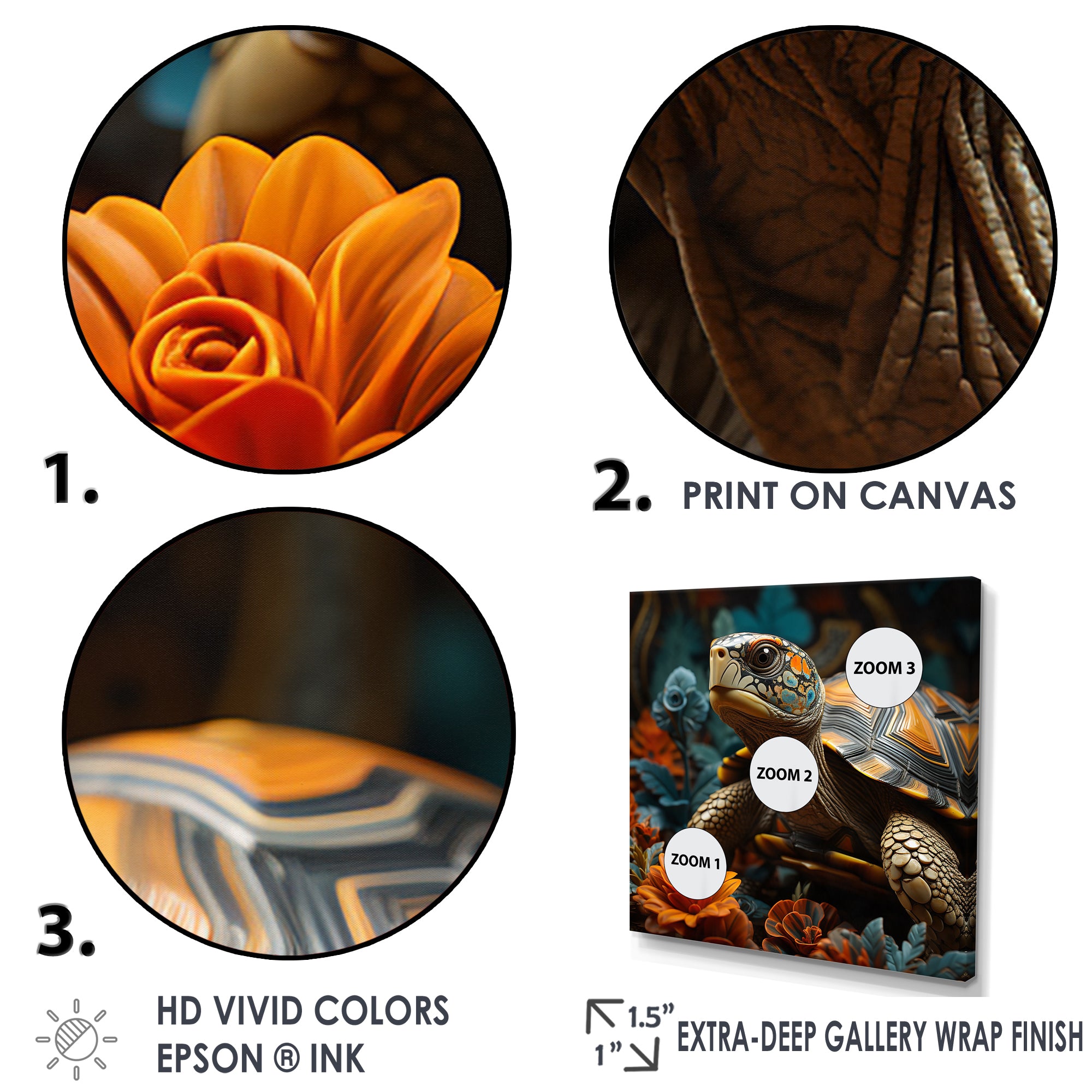 Symbolic Wisdom - Turtle Large Canvas Wall Art