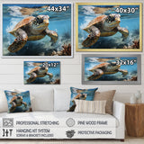 Watercolor Coast - Turtle Canvas Wall Art