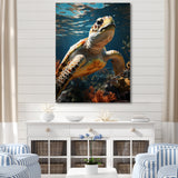 Whimsical Of A Turtle As An Ocean Explorer - Turtle Wall Decor