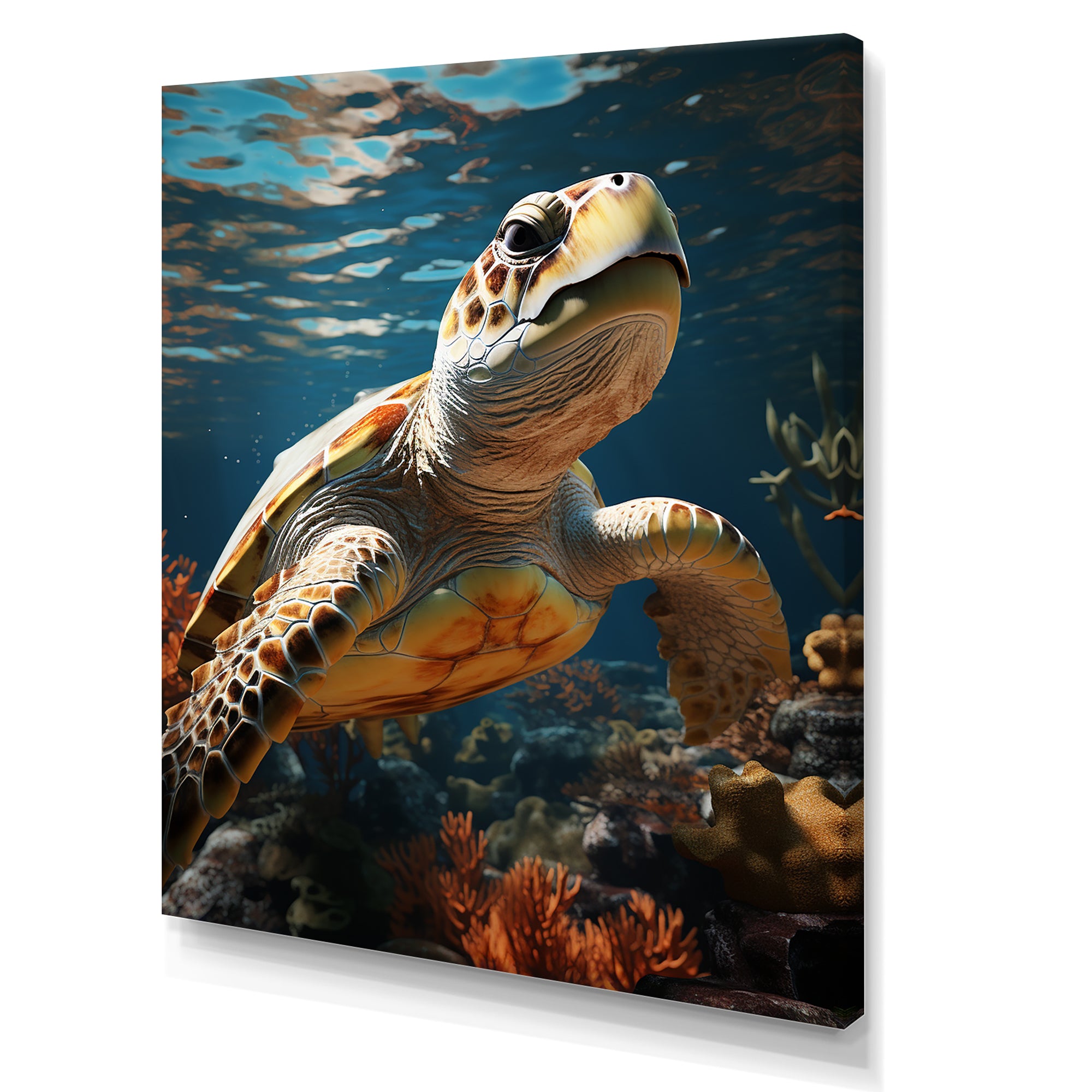 Whimsical Of A Turtle As An Ocean Explorer - Turtle Wall Decor