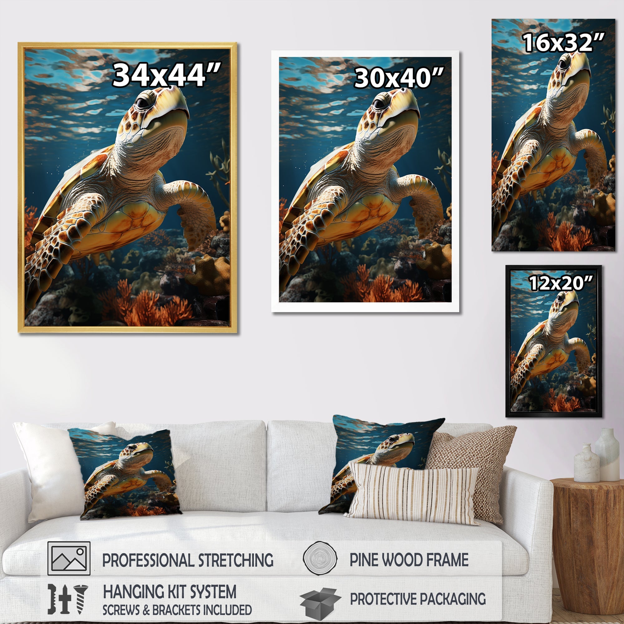 Whimsical Of A Turtle As An Ocean Explorer - Turtle Wall Decor