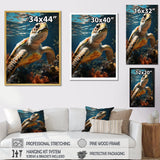 Whimsical Of A Turtle As An Ocean Explorer - Turtle Wall Decor