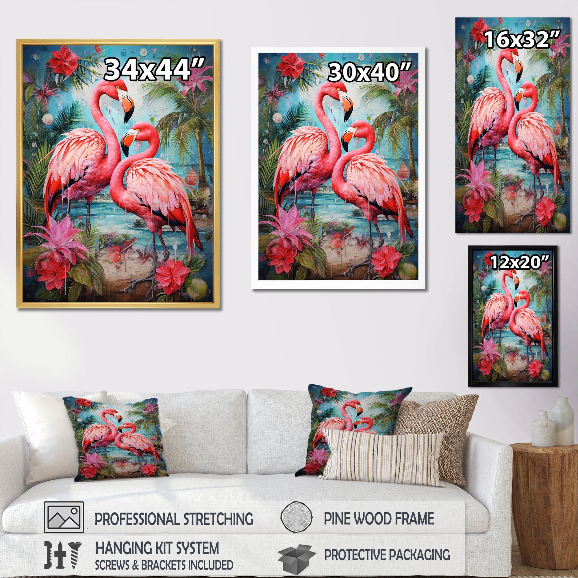 Flamingo Tropical Territories - Flamingo Canvas Wall Art
