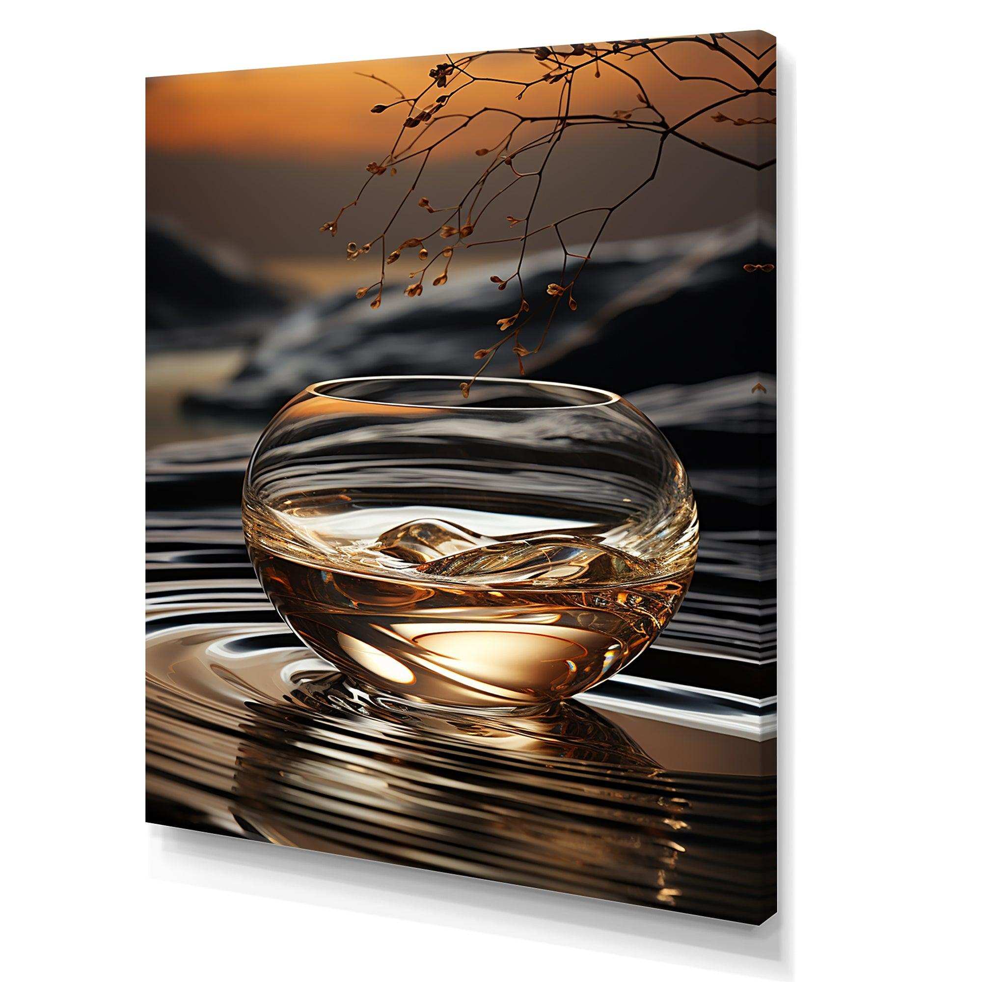 Bronze Brilliance vase harmony - Abstract Canvas Wall Art