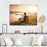 Relaxing Woman Hiking - Hiking Canvas Wall Art