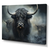 minimalism black Yaks snapshot - Yaks Framed Canvas Art