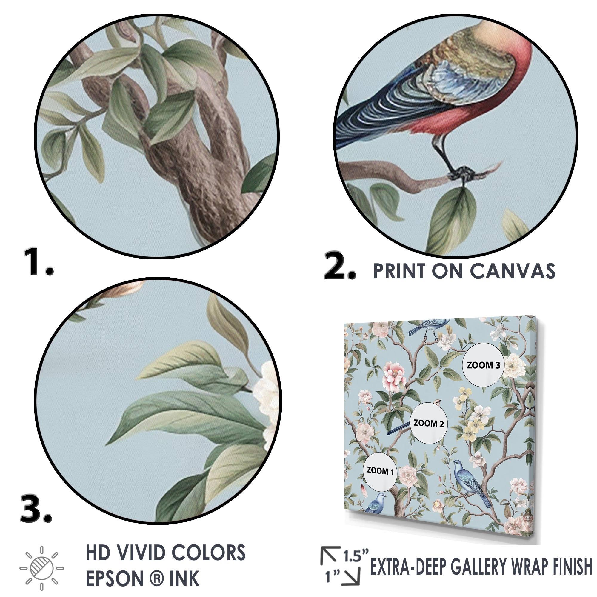 Chinoiserie Birds and Peonies - Bird Bedroom Wall Art