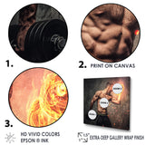 Bodybuilder S Dumbbell On Fire Photo - Aerobic & Bodybuilding Canvas Wall Art