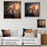 Bodybuilder S Dumbbell On Fire Photo - Aerobic & Bodybuilding Canvas Wall Art