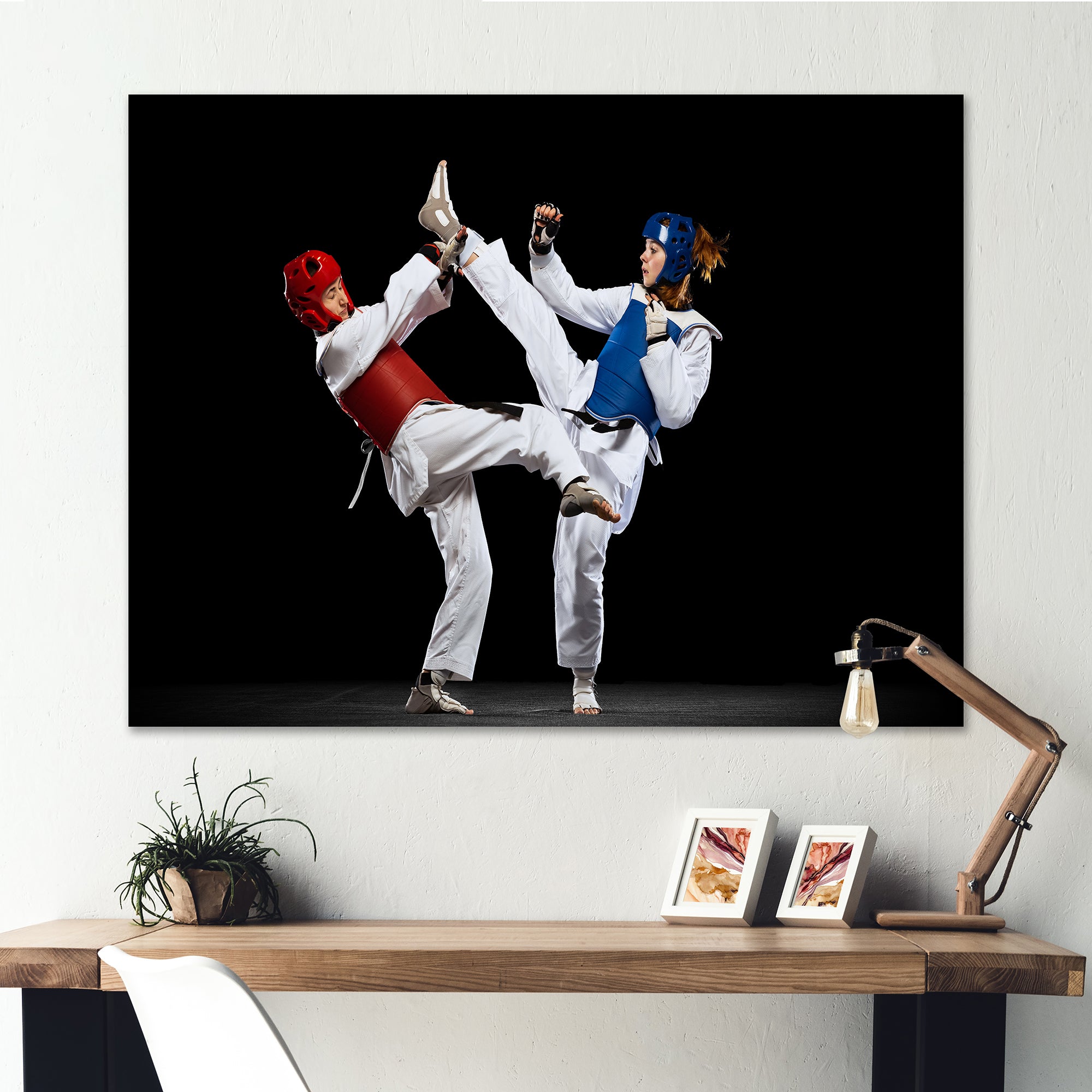 Fight Of Taekwondo Photo - Martial Arts Canvas Wall Art