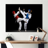 Fight Of Taekwondo Photo - Martial Arts Canvas Wall Art