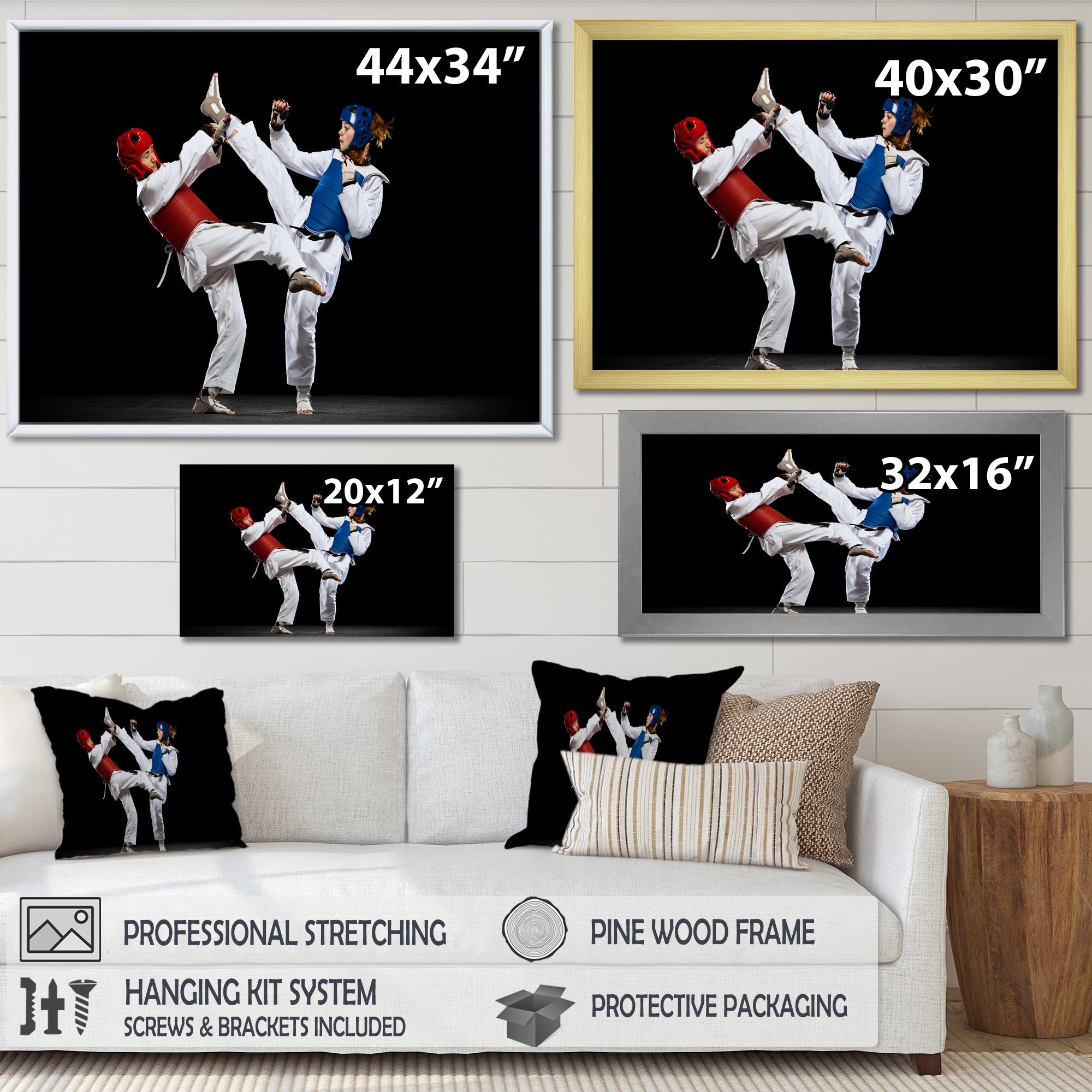 Fight Of Taekwondo Photo - Martial Arts Canvas Wall Art