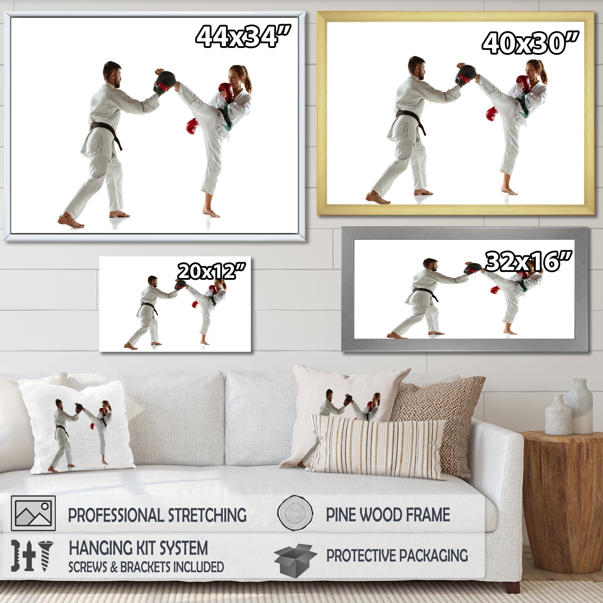 Practicing Combat In Martial Art - Martial Arts Canvas Wall Art