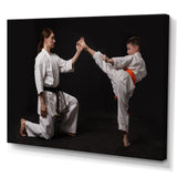 Karate Kick Training - Martial Arts Canvas Wall Art